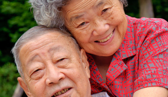 elderly asian couple